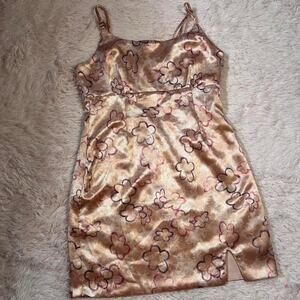 Retro Shiny Y2K Retro Disco Flower Child Vintage Inspired Clueless Slinky Dress
